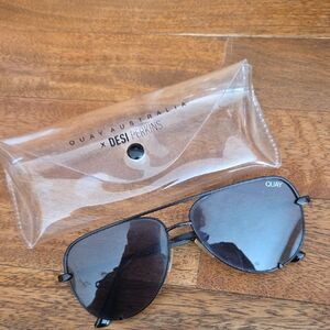 Quay Australia Aviator Style Black Frame Sunglasses Final Markdown